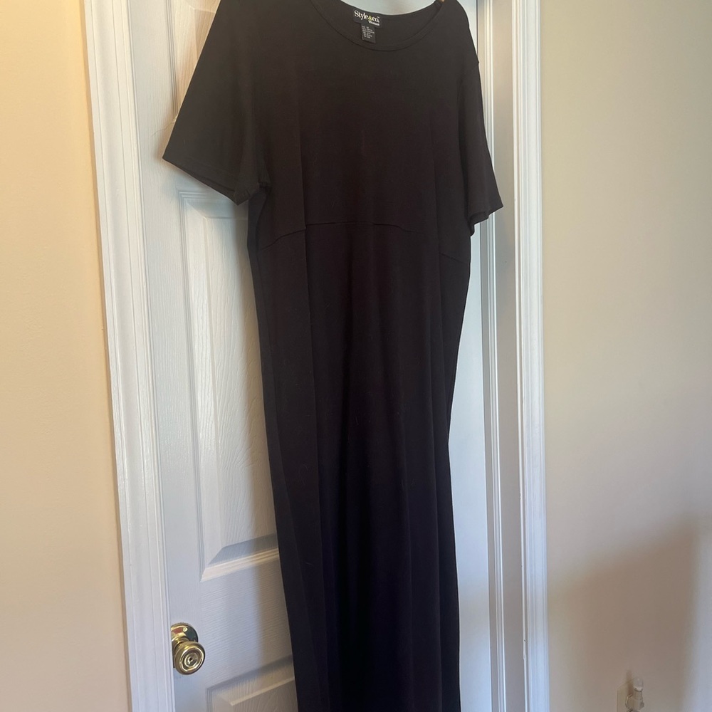Style & Co Black Casual Sheath Maxi Dress